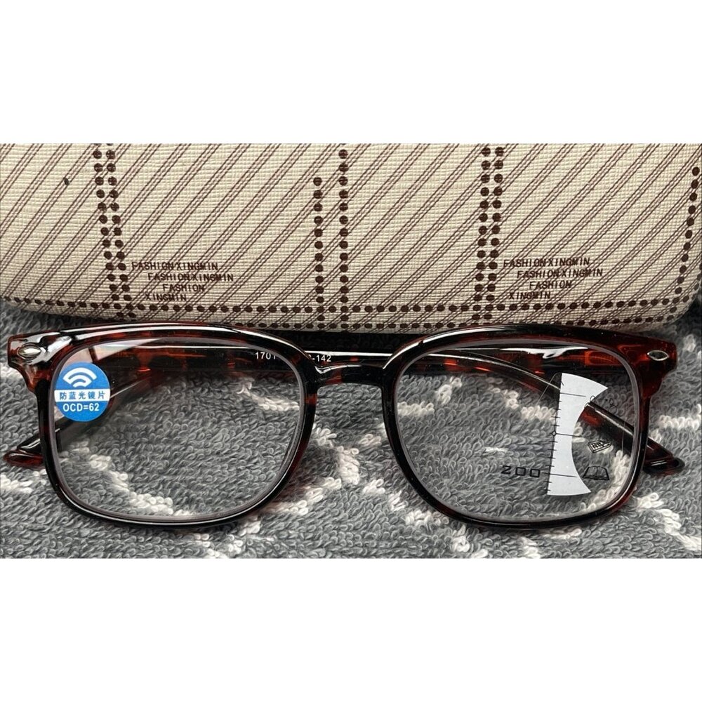 Gaoye Reading Glasses Blue Light Readers Women +2.0 Hard Case NEW